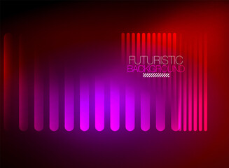 Bright neon color techno abstract background, shiny glowing neon lines in the dark background