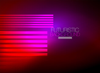 Bright neon color techno abstract background, shiny glowing neon lines in the dark background