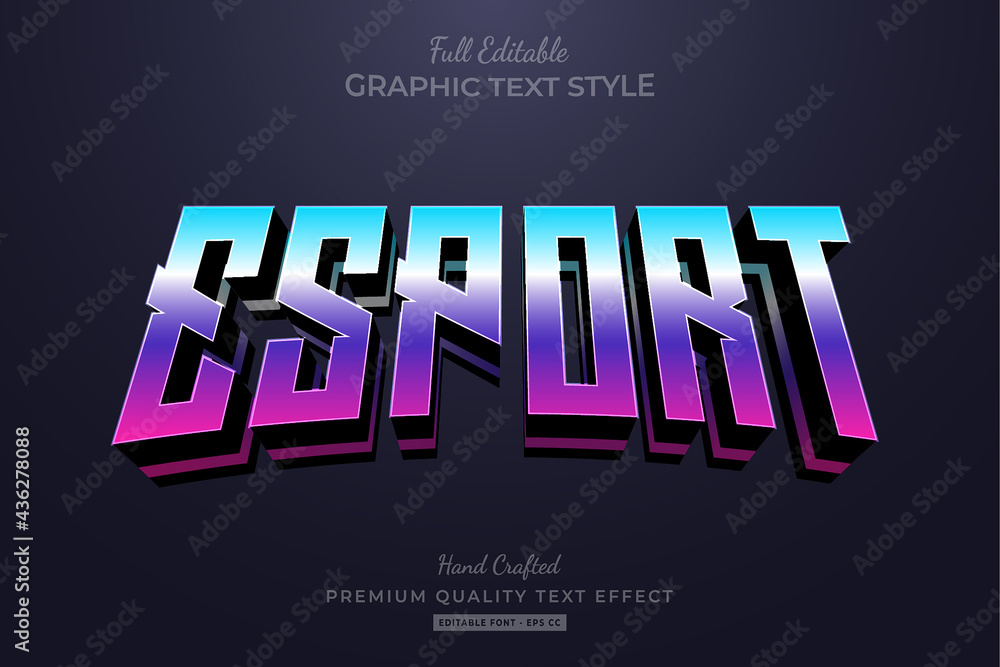 Wall mural esport team gradient editable text effect font style