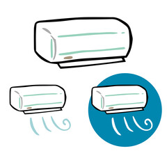 エアコンのイラスト　3種類