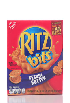 IRVINE, CALIFORNIA - 28 MAY 2021: A Box Of Ritz Bits Peanut Butter, From Nabisco.