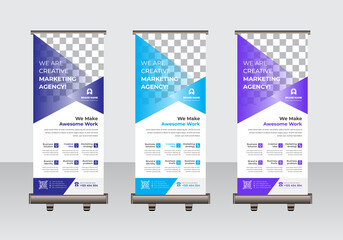 Corporate Business Solution promotion Roll Up Banner Template Design
