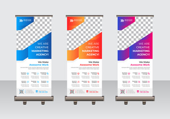 Corporate Business Solution promotion Roll Up Banner Template Design