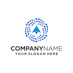 arrow bio digital circle logo design