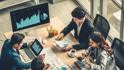 Business visual data analyzing technology by creative computer software . Concept of digital data...