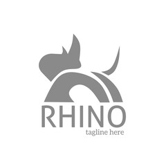 The Rhino simple design logo icon symbol sign mascot. Ilustration Rhino design logo. 