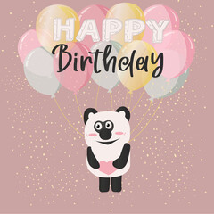 Happy birthday panda cute card