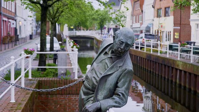 Statue in the historic city of Buxtehude in Northern Germany - travel photography
