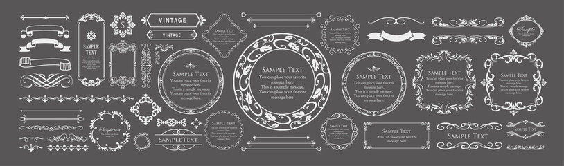 エレガントなフレームデザイン。装飾デザインのセット