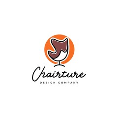chair furniture simple logo icon vector template