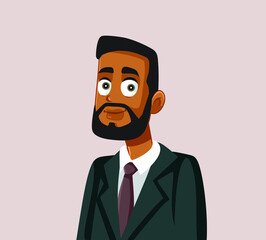 Happy African Businessman Smiling Vector Character