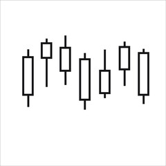 candlestick chart vector line icon, sign, illustration on background, editable strokes