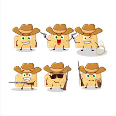 Cool cowboy apple sandwich cartoon character with a cute hat