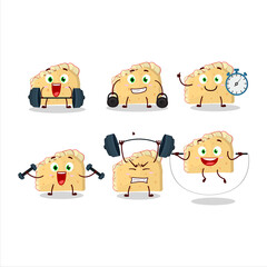 A healthy apple sandwich cartoon style trying some tools on Fitness center