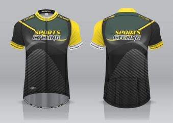 sports uniform for bicycle racing, front and back view ready to print on fabric