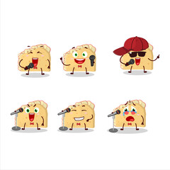 A Cute Cartoon design concept of apple sandwich singing a famous song