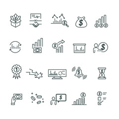 Finance and Money Icons set,Vector,Editable Stroke