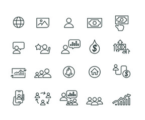 Money and Finance Icons set,Vector,Editable Stroke