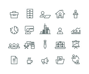 Office and Communication Icons set,Vector,Editable Stroke
