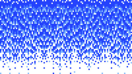Fading pixel pattern background. Blue and white gradient pixel background. Vector illustration.