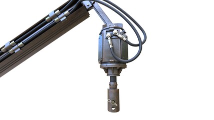 torque head for screw piers machine, isolated creative industrial 3D illustration