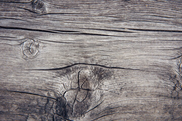 Old wooden background, natural pattern. Dilapidated horizontal board, close-up.