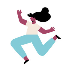 Fototapeta na wymiar afro girl running
