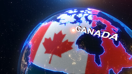 a world map of Canada, 3d rendering, - 436291275