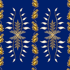 Seamless pattern with interesting doodles on colorfil background. Vector illustration.