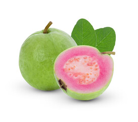 Pink guava isolated on white background