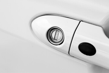 Car handle with button