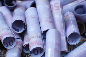euro dollar banknote money background and saving money and business growth concept,finance and...