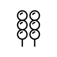 Dango Vector Icon in Outline Style. a Japanese dumpling made from rice flour mixed with uruchi rice flour and glutinous rice flour. Vector illustration icon can be used for an app, website, or logo