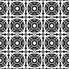 Geometric vector pattern with Black and white colors. Seamless abstract ornament for wallpapers and backgrounds.