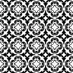 Geometric vector pattern with Black and white colors. Seamless abstract ornament for wallpapers and backgrounds.