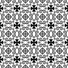Geometric vector pattern with Black and white colors. Seamless abstract ornament for wallpapers and backgrounds.