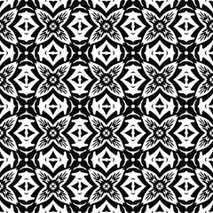 Geometric vector pattern with Black and white colors. Seamless abstract ornament for wallpapers and backgrounds.