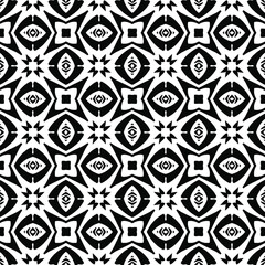 Geometric vector pattern with Black and white colors. Seamless abstract ornament for wallpapers and backgrounds.