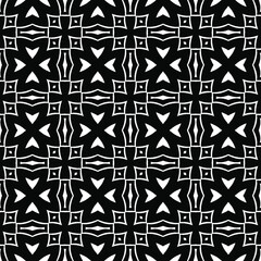 Geometric vector pattern with Black and white colors. Seamless abstract ornament for wallpapers and backgrounds.