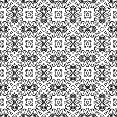 Geometric vector pattern with Black and white colors. Seamless abstract ornament for wallpapers and backgrounds.