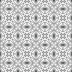 Geometric vector pattern with Black and white colors. Seamless abstract ornament for wallpapers and backgrounds.