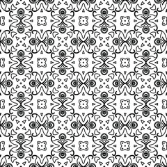 Geometric vector pattern with Black and white colors. Seamless abstract ornament for wallpapers and backgrounds.