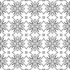 Geometric vector pattern with Black and white colors. Seamless abstract ornament for wallpapers and backgrounds.