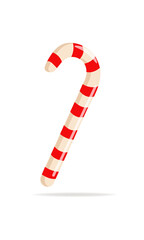Traditional christmas candy cane. Vector stock illustration.