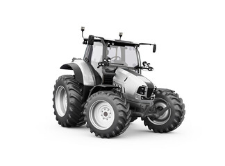 3d render gray tractor illustration on white background with shadow