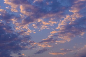 Beautiful view of blue cloudy sky background