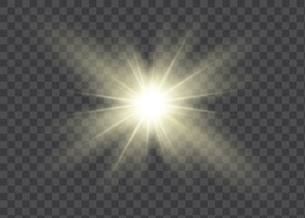 Fototapeta premium Vector transparent sunlight special lens flare light effect.