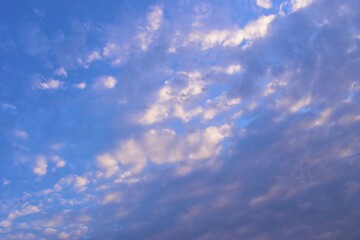 Beautiful view of blue cloudy sky background