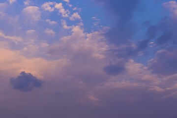 Beautiful view of blue cloudy sky background