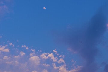 Beautiful view of blue cloudy sky background
